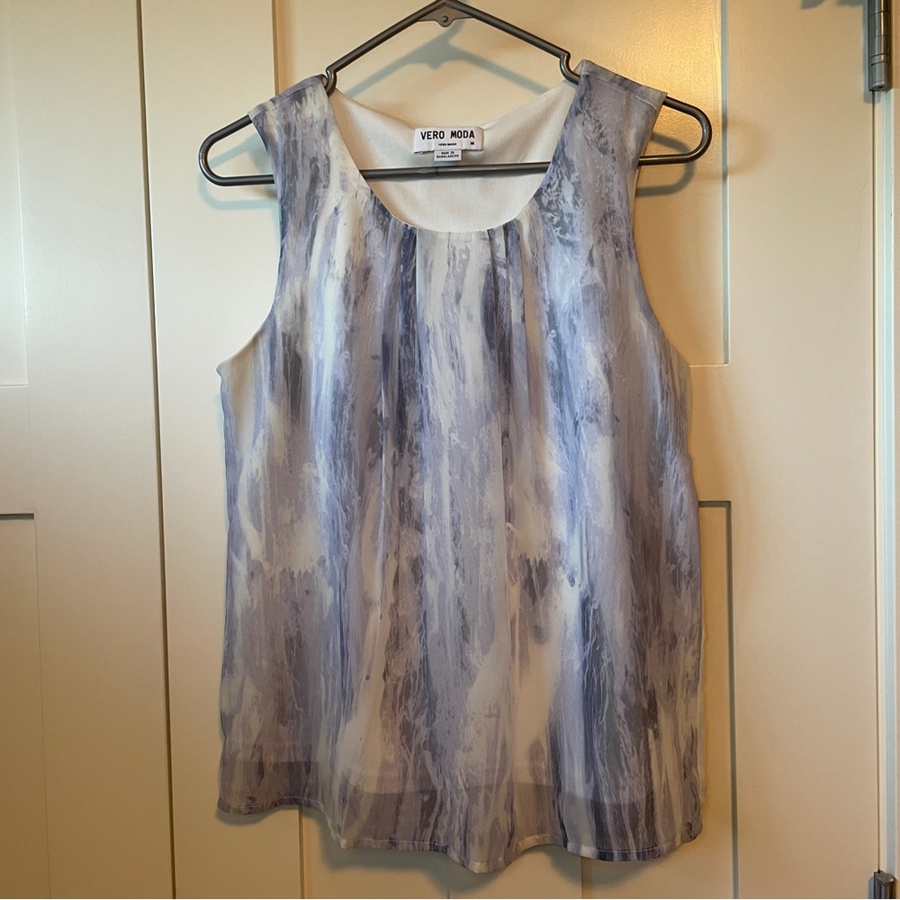 Vero Moda Women's Blue and White Blouse